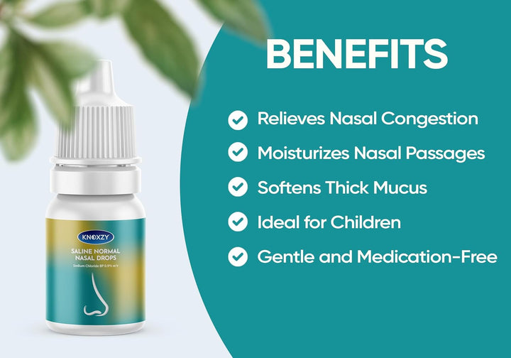 Saline Nasal Drops – Suitable for Children – Instant Relief for Blocked Nose & Sinuses (10Ml) (10 Ml, 1, Count)