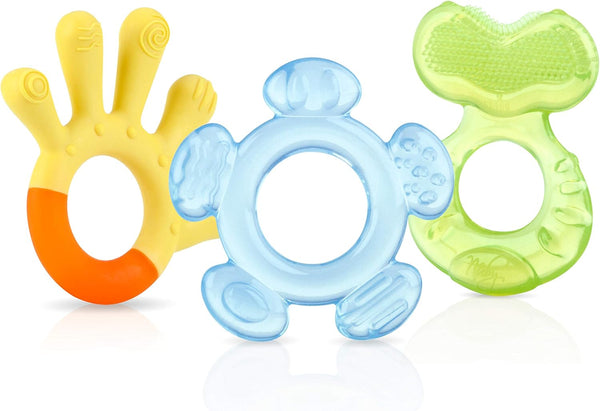 3-Step Teething Set - Set of 3 Baby Teethers | Textured Surfaces | Refrigerator Safe | BPA Free