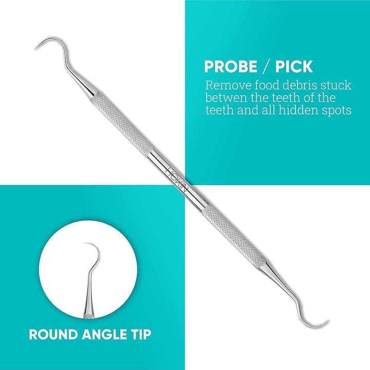 Plaque Remover Teeth Cleaning Tool 4 Pcs Dental Care Kit Tooth Filling Repair Set Stainless Steel Dental Tools for Men Women Kids and Pet Care