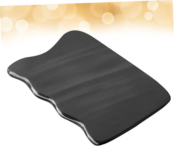 Natural Horn Gua Sha Scraping Board Massager for Face Neck Back Smooth Cattle Horn Massage Tool for Skin Comfort and Muscle Relief Easy to Hold Black Wave-Shape Scrapping Plate