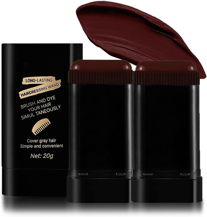 Portable Double-Pack Hair Dye Sticks, Gray Hair Cover Comb, Sweat-Proof and Color-Protecting, Multiple Colors Available. Used to Cover Gray Hair, Waterproof and Sweat-Proof, 2In1 Quick C