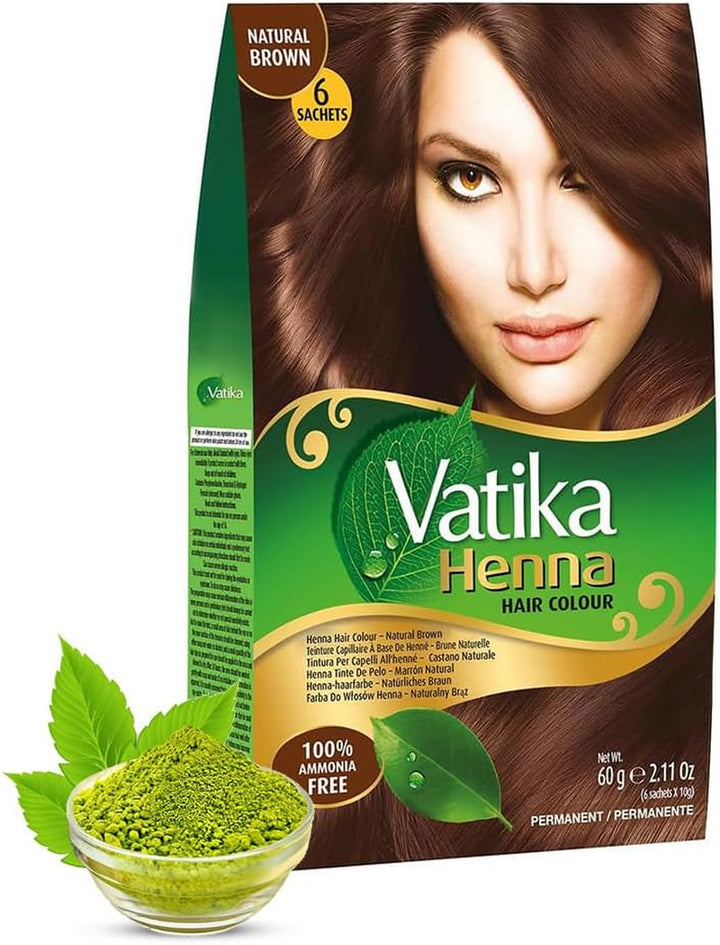 Henna Rich Black Hair Colour - 60G (6 X 10G Sachets), 100% Ammonia Free, for Vibrant Color, Shine, & Coverage (Packaging May Vary)