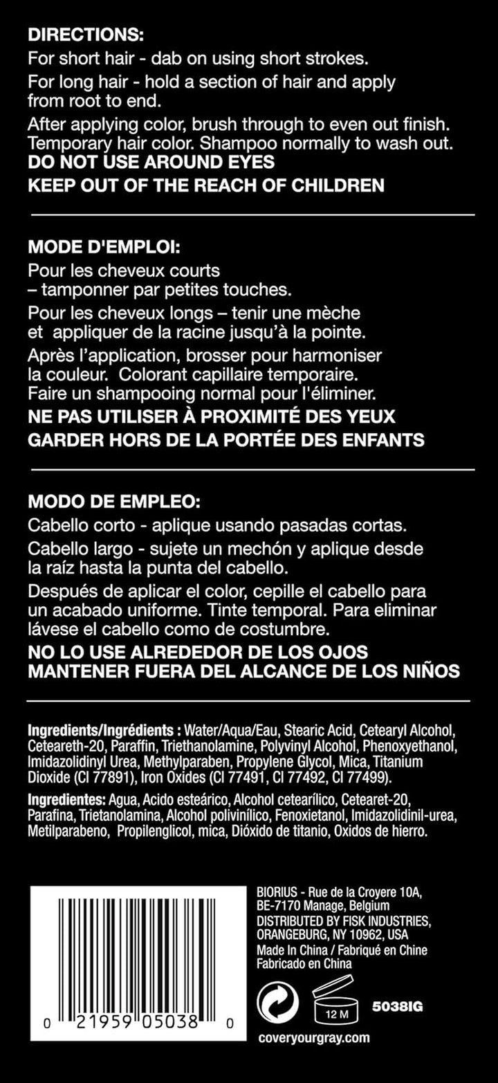 "Irene Gari" Instant Touch up to  Brush in Hair Mascara (Jet Black) 7 Grams