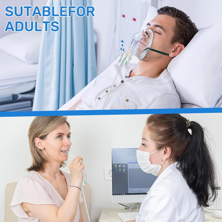 2 Set Nebulizer Replacement Kit for Adult, Transparent with Skin/White Hue, Polypropylene (PP), 10.5*6.5 Cm