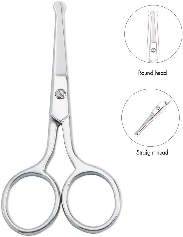 Premium Manicure Rounded Tip Scissors Multi-Purpose Stainless Steel Cuticle Pedicure Beauty Grooming Kit for Nail, Eyebrow, Eyelash, Dry Skin, Nasal/Nose Hair 9Cm