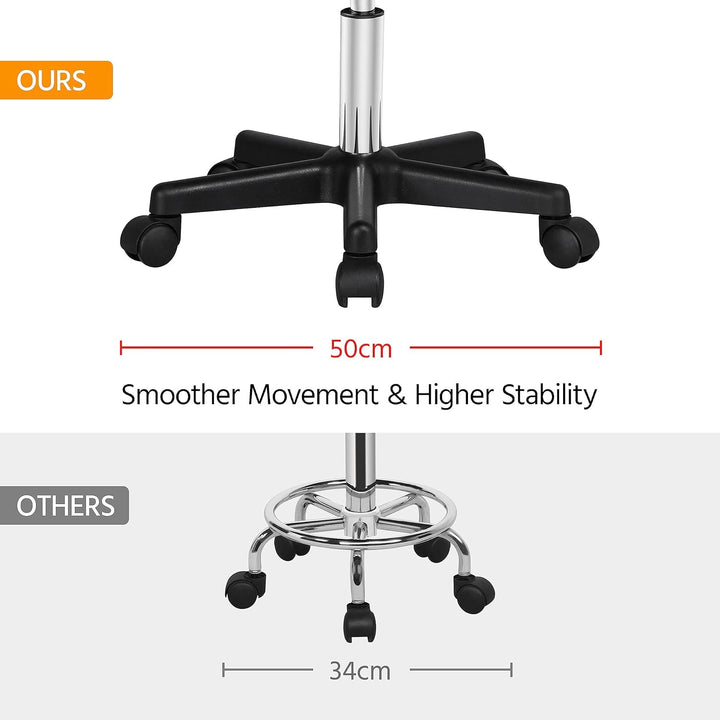 Saddle Stool Adjustable Rolling Salon Chair Swivel Rolling Wheels & Ergonomic for Hairdressing Massage Tattoo Spa Saddle Black