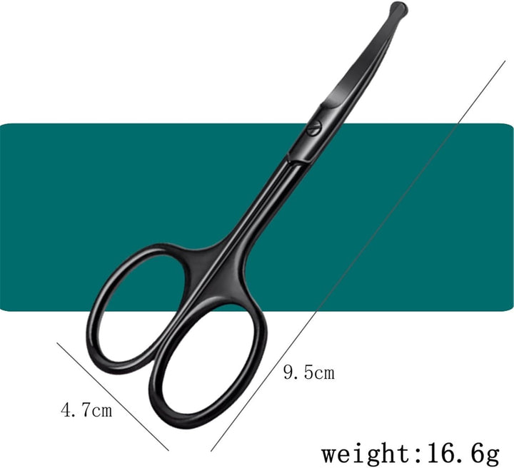 Stainless Steel Nose Hair Scissors, Precision Trimming Ergonomic Design, Tools for Ear, Nose, Eyebrow Grooming Hair