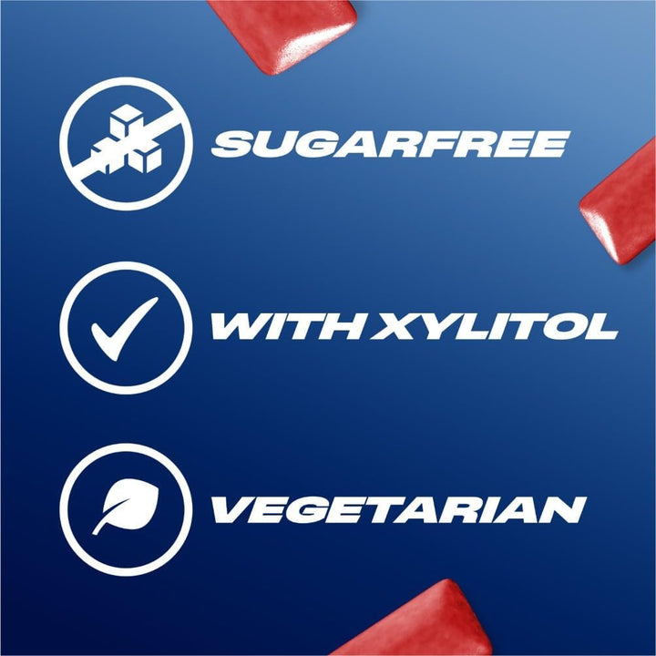 Chewing Gum Cherry Menthol, 30 Packs of 10 Pieces, Sugar Free Chewing Gum Bulk Pack with Menthol Freshness (300 Pieces)