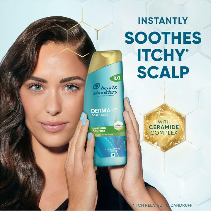 Dermaxpro Soothing Comfort anti Dandruff Shampoo 500Ml with Aloe Vera Extract and Ceramide Complex. Soothes Dry, Itchy Scalp and Helps Reinforce the Skin Barrier