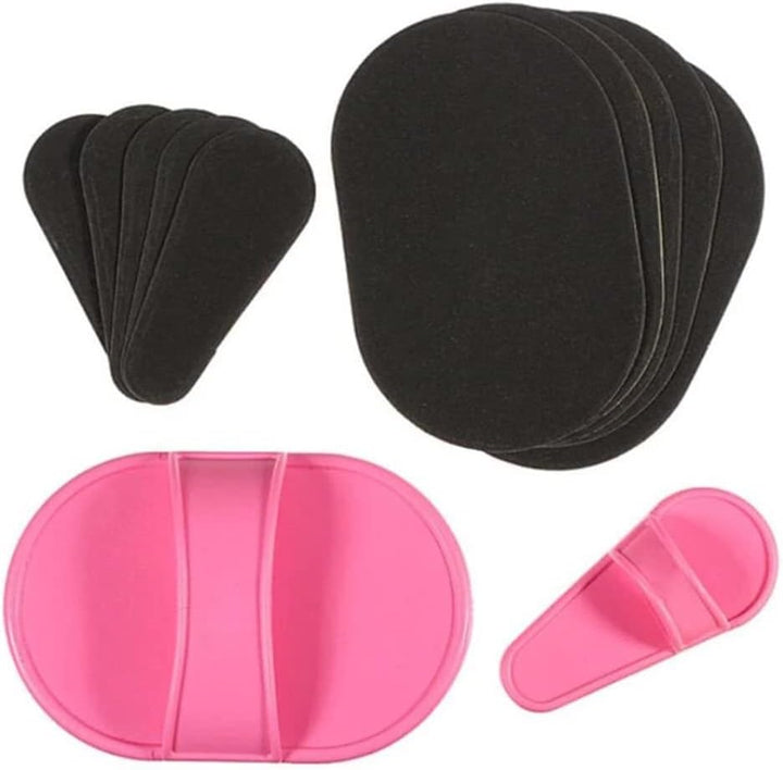 Exfoliating Hair Removal Pads Set, Smooth Legs Skin Pad and Exfoliation Fine Sandpaper, Arm Leg Face Upper Lip Hair Removal Remover Set, Exfoliator Away Pads, for Women (Pink Random)