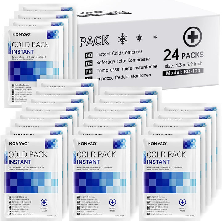 Instant Ice Pack, 9 Packs Disposable Instant Cold Packs, Ice Packs for Sports Injuries, Cold Compress for Pain Relief, Swelling, Inflammation, Sprains, Toothache, Athletes & Outdoor Activities