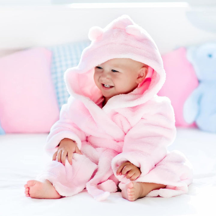 Personalised Baby Dressing Gown | Customisable Soft Polyester Embroidered Bathrobe for Kids | Ideal Baby Gift | Perfect for Bath Time, and Everyday Comfort