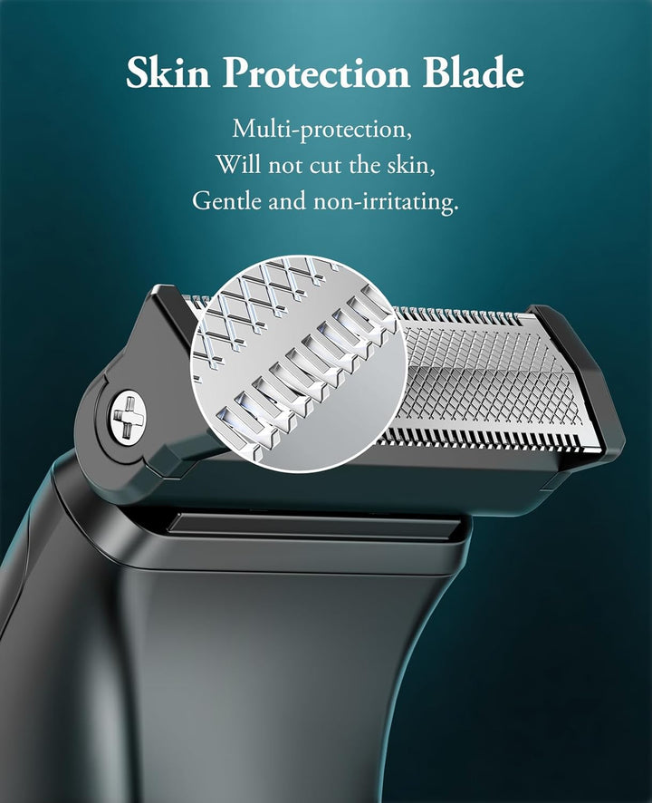 2In1 Manscape Body Hair Trimmer & Beard Trimmer for Men, Safe Cordless Mens Body Shaver for Pube, Waterproof Pubic Groin Hair Shaver for Men, Mens Grooming Kits for Pubic Hair/50 Times Usage