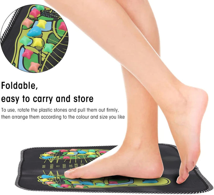 Foot Reflexology Mat Acupoint Mat to Promote Health and Relieve Pain, Suitable for All Family Members,Artificial Leather, PP (35 * 35Cm)