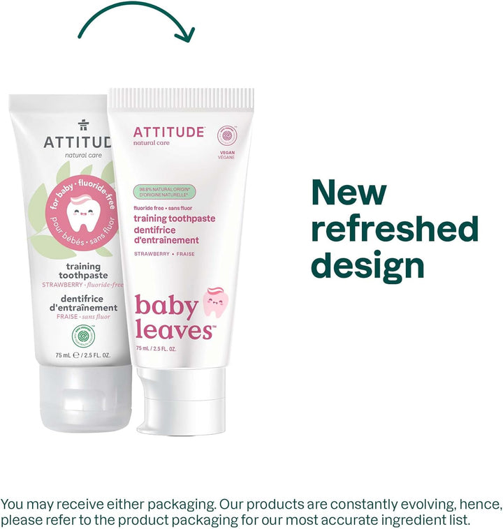 Baby & Child Fluoride-Free Training Toothpaste, Natural, Vegan, EWG Verified, Strawberry, 75 Grams
