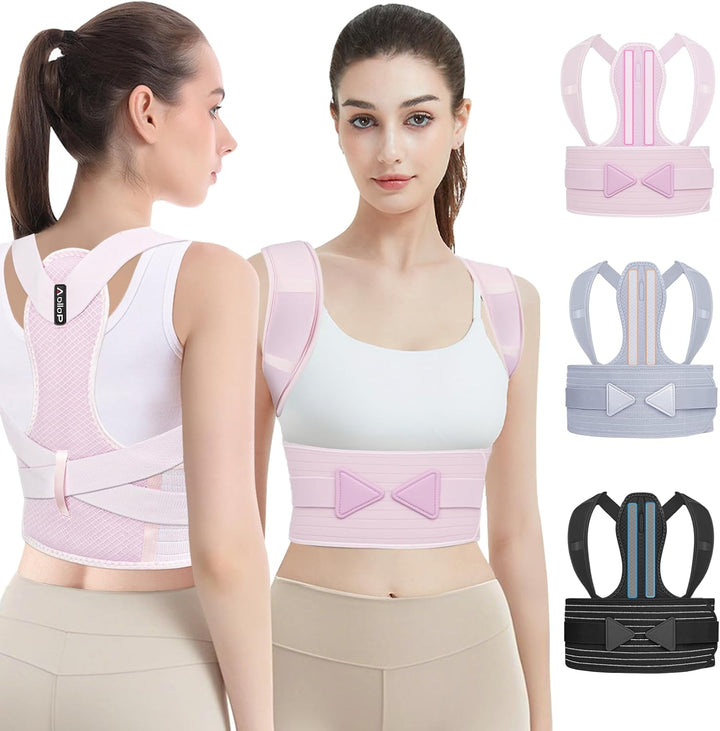 Posture Corrector Men and Women - Back Brace Back Support Belt with Breathable Adjustable Elastic Bands Back Straightener Improve Lumbar Support Belt Lower Back Pain Relief (M, Waist 35'- 47')