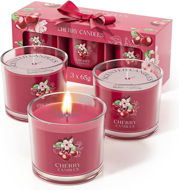 Candle Set, Scented Candle Gift Set for Her, 3 Scented Votive Candles, Birthday Gifts for Women/Men (Pink+Purple+White, 200G)