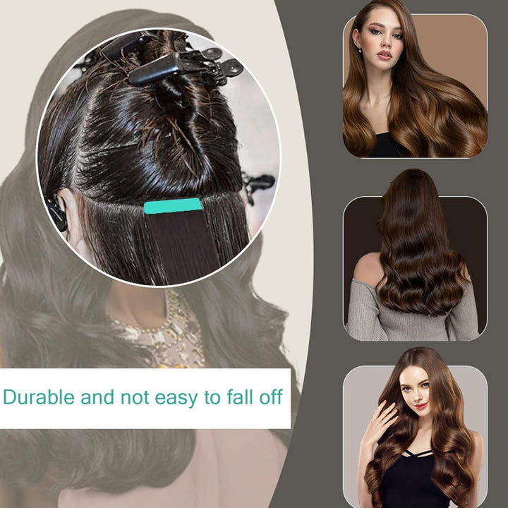 60 Pcs Hair Extension Tape Tabs,Hair Extension Tapes Human Hair Weft Replacement,Double Sided Adhesive Extension Tapes for Hair Extensions,Wigs and Hairpieces Replacement(4 X 0.8Cm)