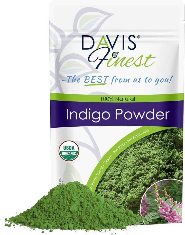 Organic Indigo Powder Black Henna Hair Dye 100G, Natural Hair Colour Beard Dye