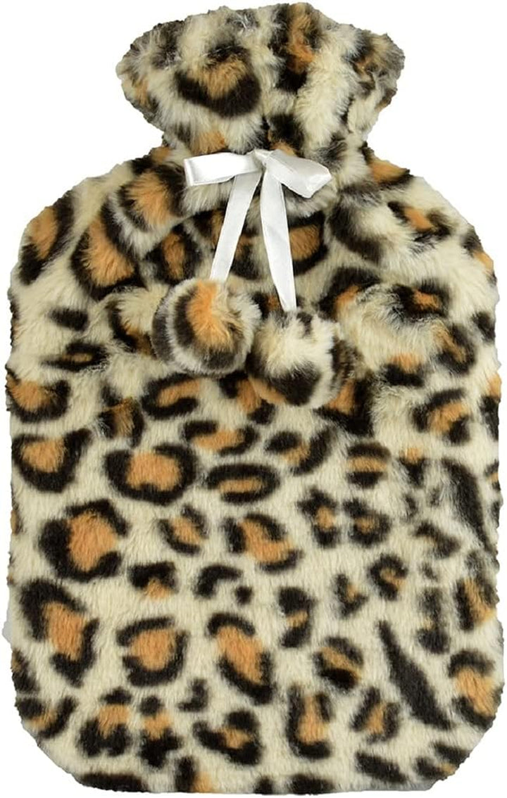 Long & Regular Warm Winter Hot Water Bottles ~ Cute Plush Animal & Plain Design Removable Covers (800Ml - round Plush Owl)