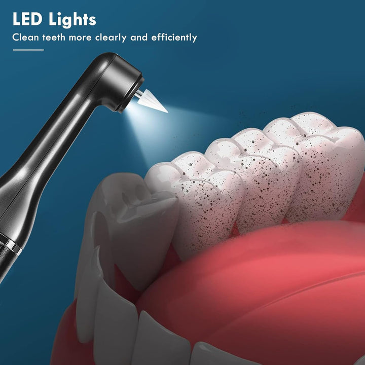 Tooth Polisher Plaque Remover for Teeth, Teeth Stain Remover Teeth Cleaning Plaque Stain Removal Whitening Yellow Teeth with 5 Modes, Tooth Stain Remover with 5 Heads & 3 Toothpaste