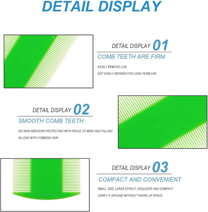 Lice Comb, 4 Pieces Lice Combs, Flea Comb, Plastic Double Sided Lice Combs, Fine Toothed Lice Comb, Cat and Dog Grooming Comb, for Removing Flea and Lice