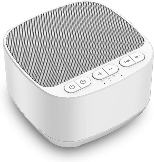 Sleep Sound White Noise Machine with 40 Natural Soothing Sounds and Memory Function 32 Levels of Volume Sleep Timer Sound Therapy for Baby Kids Adults (White)