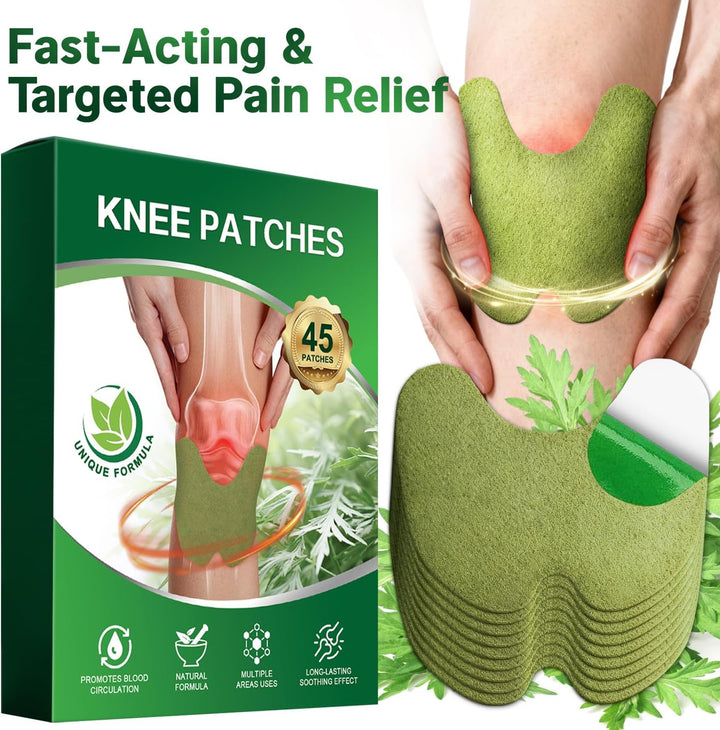 Knee Pain Relief Patches,Pain Relief Patches,45Pcs Wormwood Knee Patches for Pain Relief Herbal Knee Heat Pads for Arthritis Joint & Muscle Soreness Fast Acting Herbal Pain Relief Knee Plasters