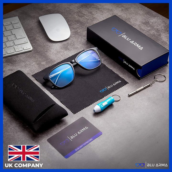 Blue Light Glasses for Men & Women with Glasses Case – Reading Glasses - Gaming Glasses to Prevent Migraine, Eye Strain, and Improve Sleep – UV 400 Protection - CE & FDA Certified