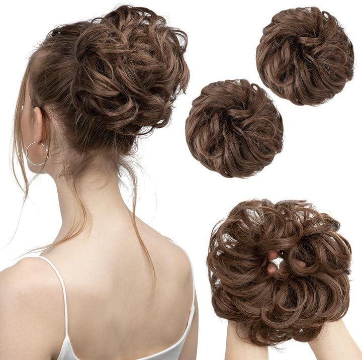 Messy Bun Hair Piece for Womens Synthetic Scrunchies Buns Extension Hairpieces Updo Pony Tail Dirty Blonde