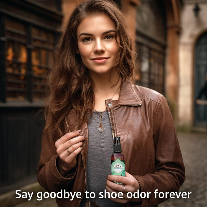 Natural Shoe Deodorizer Spray & Foot Odor Eliminator- Extra Strength- Eucalyptus Lemongrass