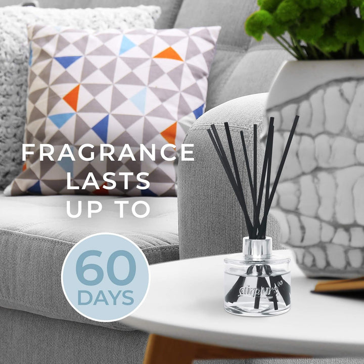 Reed Diffuser, 100Ml Oil Set with Sticks, 8X Black Reeds, Continuous Room Scent, Diffusers for Home Use in Living Room, Kitchen or as Bathroom Freshener - Linen Room Fragrance