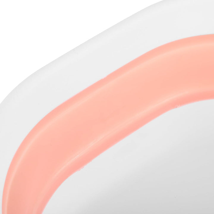 Portable Foldable Face Washing Basin for Travel and Home Small Pink White Washbasin Space-Saving Collapsible Bathroom Tub with Sturdy Material Multi-Functional and Easy to Hang For