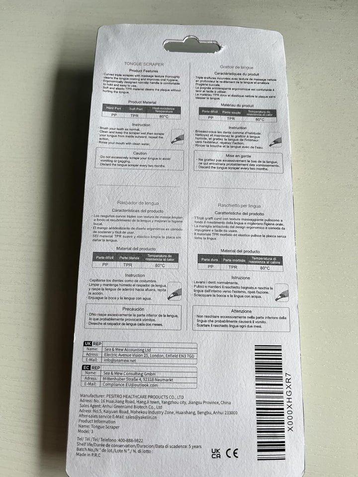 Tongue Scraper Tongue Brush 3 Color Pack(3 Pcs)