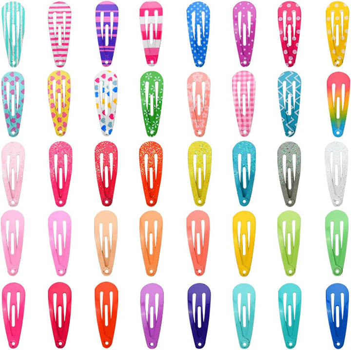 Hair Clips,  80 Pcs 1.2 Inch Toddler, Mini Metal Snap Hair Clips for Little Girls Baby Kids, Colorful Small Hair Barrettes, Accessories for Fine Hair