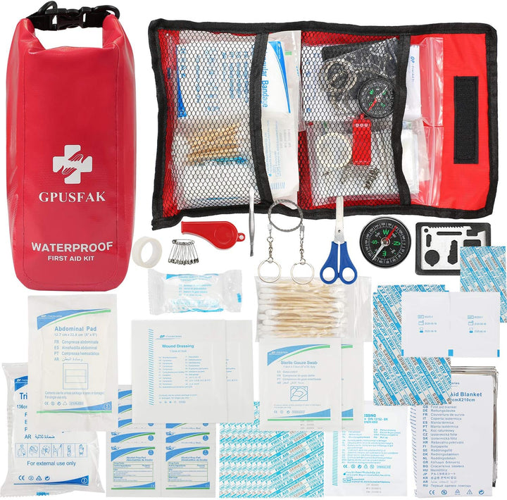 140 Piece Boat Emergency Kit 2-In-1 Waterproof First Aid Kit