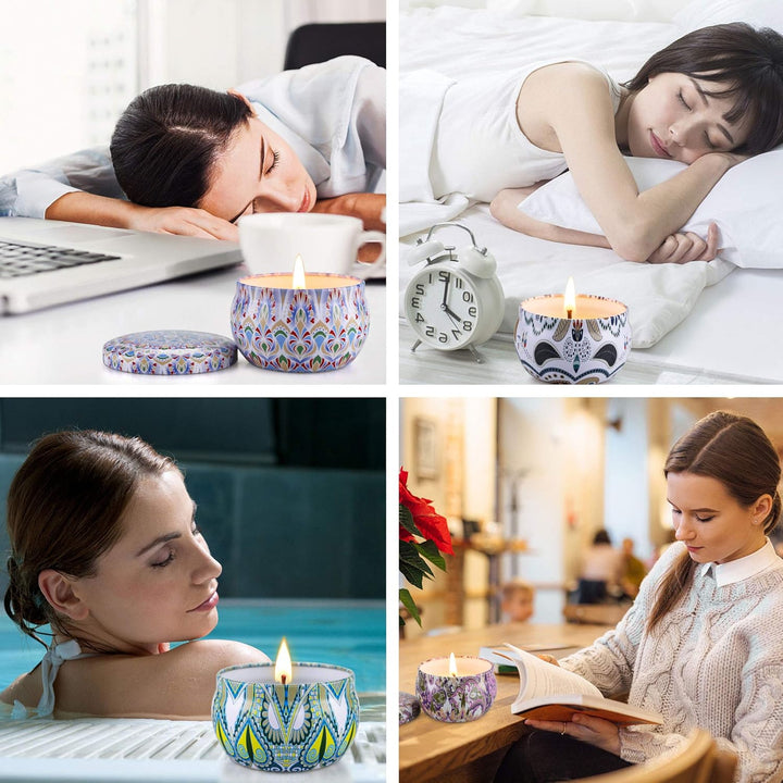 Candles-Scented Candles Gifts for Women,9 Pack Soy Wax Candle Set for Female Friend-Long Burning Aromatherapy Tin Candles for Birthday,Mother,Eid,Anniversary