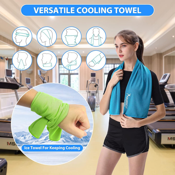 Cooling Towel, Cooling Towels for Neck,40 Inch X 12 Inch Ice Towel for Instant Cooling Relief, Soft Breathable Chilly Towel, Perfect Yoga, Golf, Sports, Gym, Workout, Athletes Towel