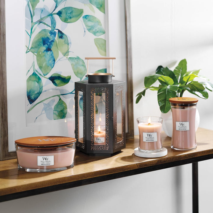 Scented Candle with Crackling Wick | Vanilla & Sea Salt Mini Hourglass Candle | up to 20 Hours Burn Time | Perfect Gifts for Women