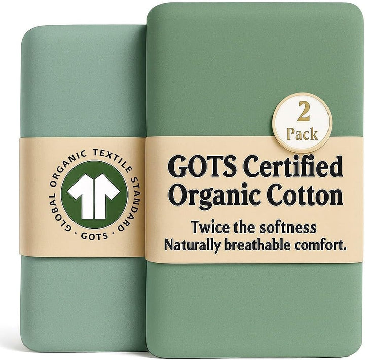 Organic Snuzpod 4 Compatible Crib Sheets - Thickest & Softest 2000GSM GOTS 100% Organic Cotton – Set of 2 Snuzpod Fitted Sheets – Snuzpod 4 Fitted Sheet 40 X 75.5 – Premium Snuzpod Mattress Bedding