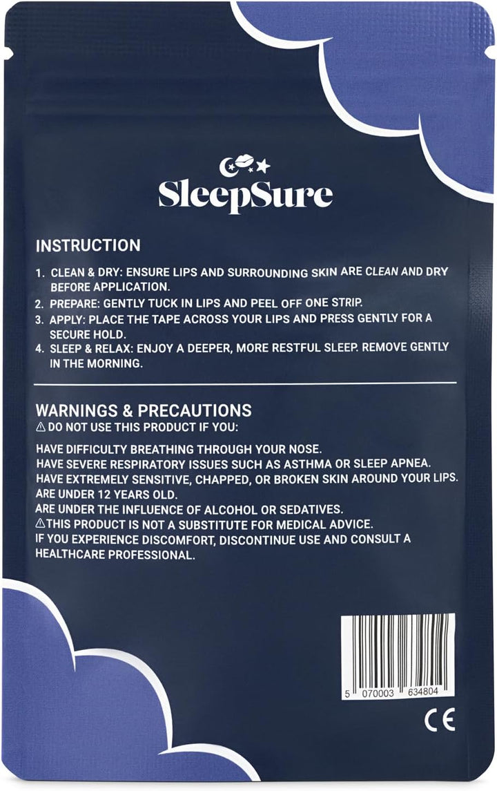 Sleep Tape – anti Snoring Aid & Mouth Tape for Sleeping, Enhanced Nasal Breathing with Gentle Adhesion, 30 Strips to Stop Snoring & Improve Sleep Quality