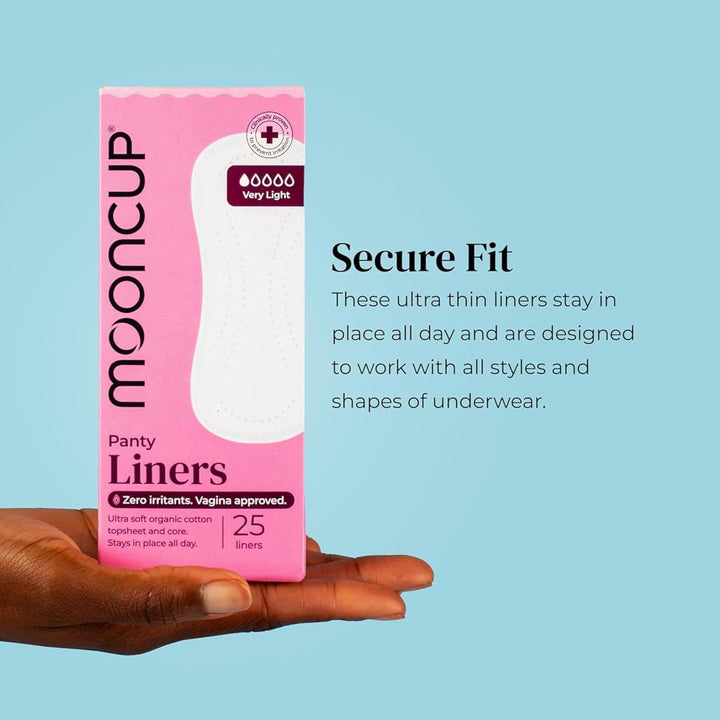 ® Panty Liners for a Very Light Flow, Ultra Soft Organic Cotton, 25 Panty Liners