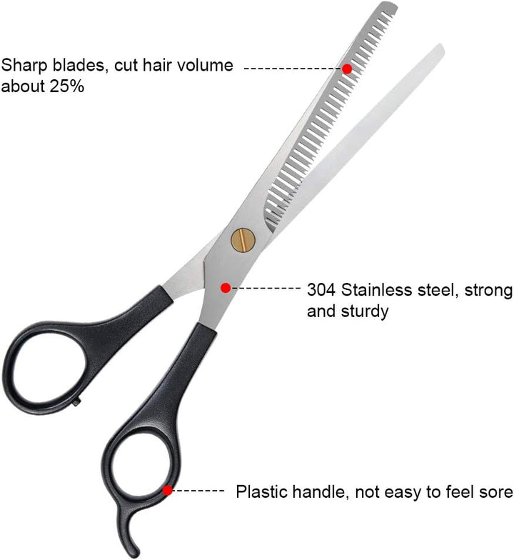 Professional Hairdressing Kit - Hair Cutting and Comb Set with Stainless Steel Thinning/Texturizing Scissors for Salon/Home/Pet
