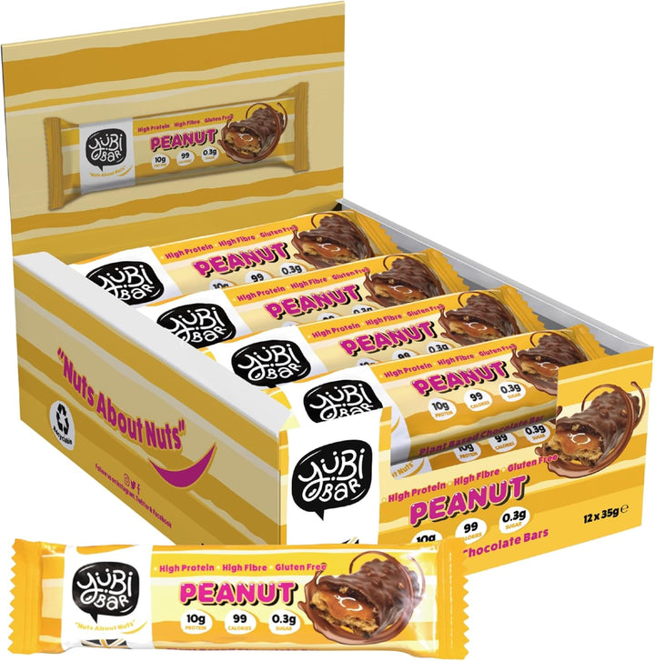 Yubi Variety Box 12 Pack - Protein Bars - 99 Calories, High Protein, High Fibre, Low Sugar, Gluten Free and Dairy Free - Healthy Snacks/Nutrition Bar - Chocolate Bars - 420G