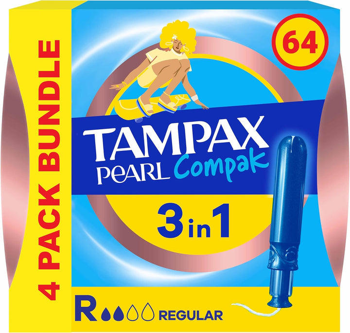 Tampax Compak Pearl Tampons Regular 16CT Csx4