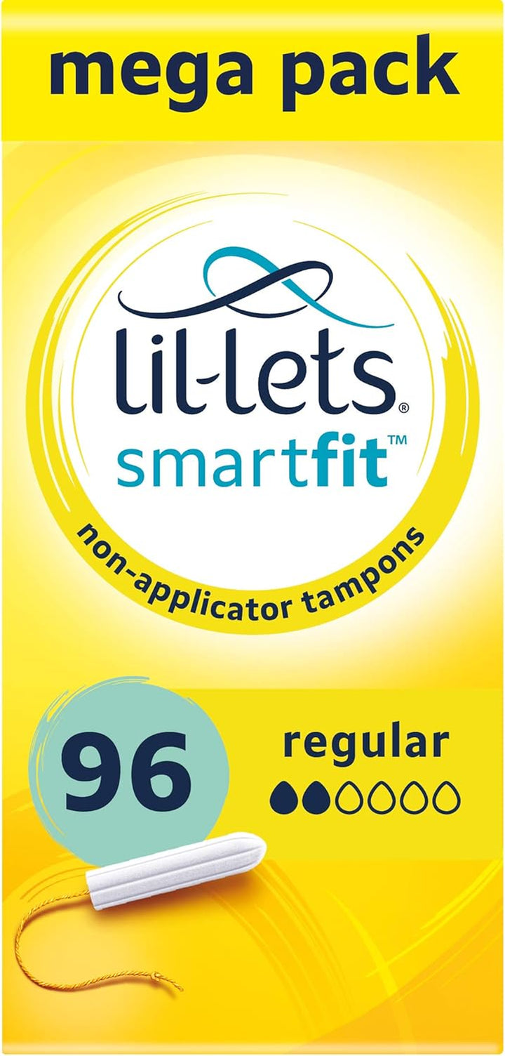 Non-Applicator Ultra Tampons X 60, (6 Packs of 10 Tampons), for Extremely Heavy Flow, 6 Droplets, Plant-Based, Smartfit Non-App Tampon