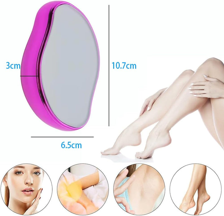 Pack of 2 Nano Hair Remover Stone, Crystal Hair Removal for Men and Women without Shaving, Portable Crystal Hair Remover for Rear Arms, Painless Exfoliating Hair Removal Tool