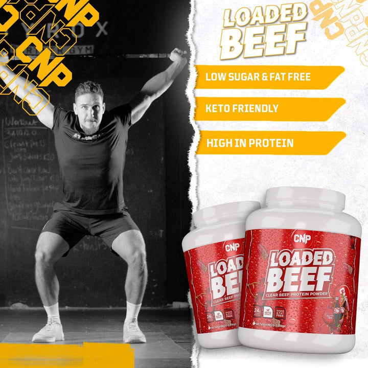 Loaded Beef, Clear Beef Protein Powder, 23G Clear Collagen Protein, Keto Friendly, Virtually Sugar & Fat Free, 60 Servings 6 Great Tasting Flavours (1.8Kg, Cherry Cola)