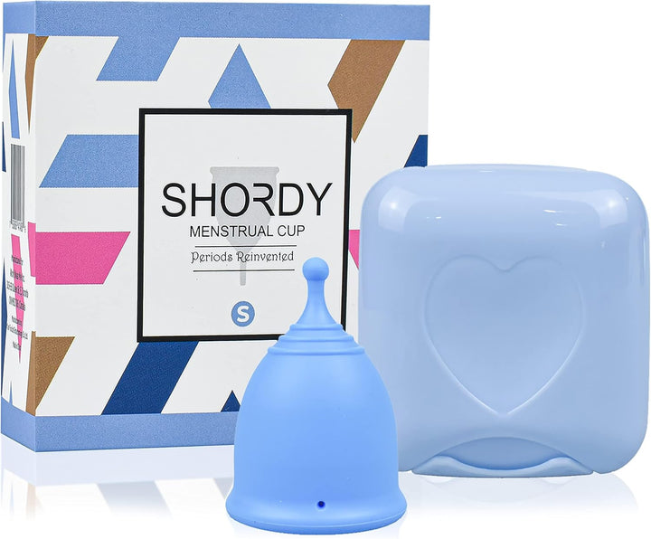 Menstrual Cups, First Period Starter Pack of 2 Kit with Mini Box, Period Cup Medical Grade Silicone, Feminine Hygiene Better Alternative to Sanitary Pads & Tampons for Girls - Small & Large
