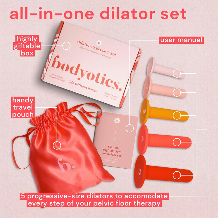 Silicone Dilators for Women – Pelvic Floor Exercise Set of 5 in Gradual Sizes